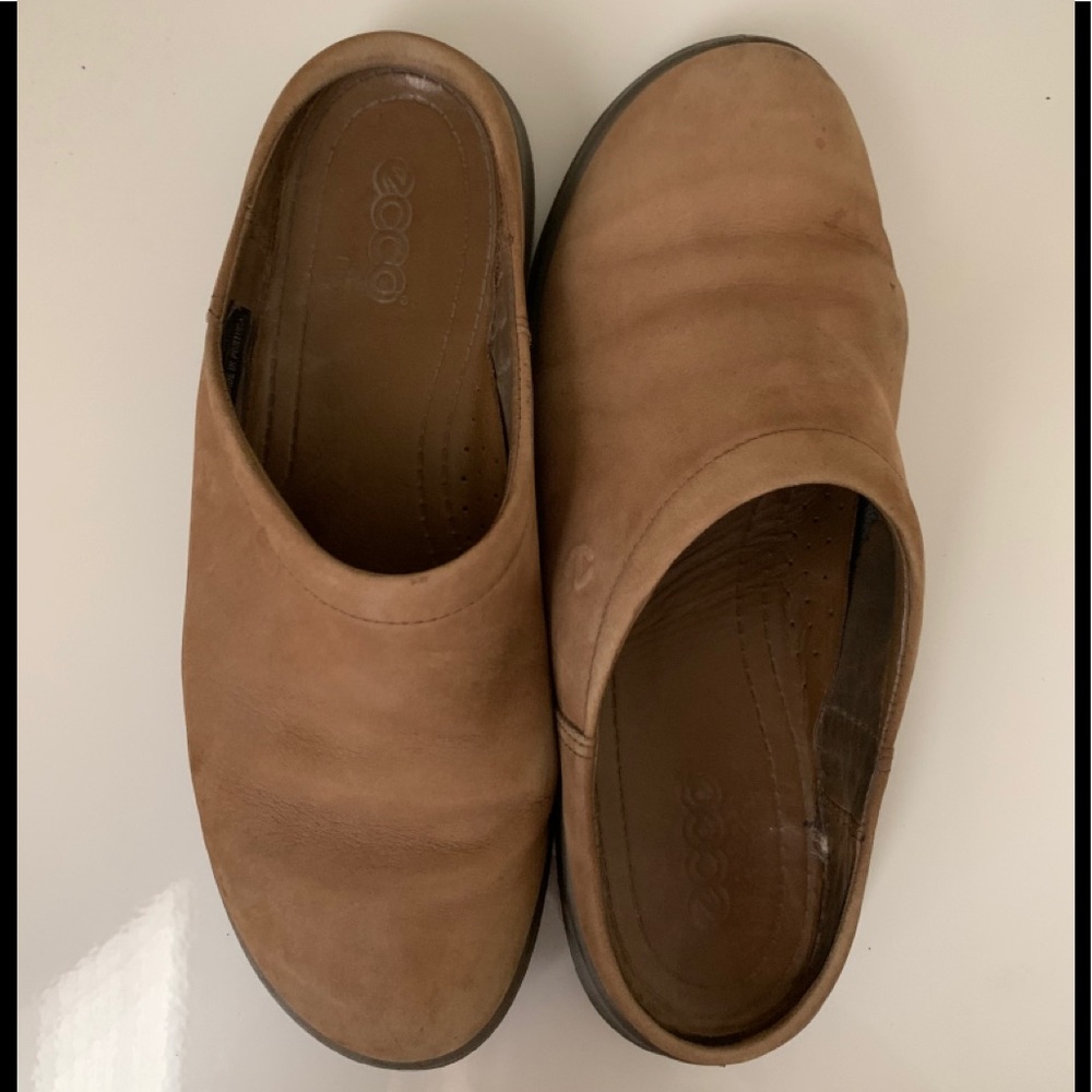 ECCO MULES, NUBICK, SIZE 39